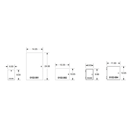 DoorKing Medium Utility Box, dimensions