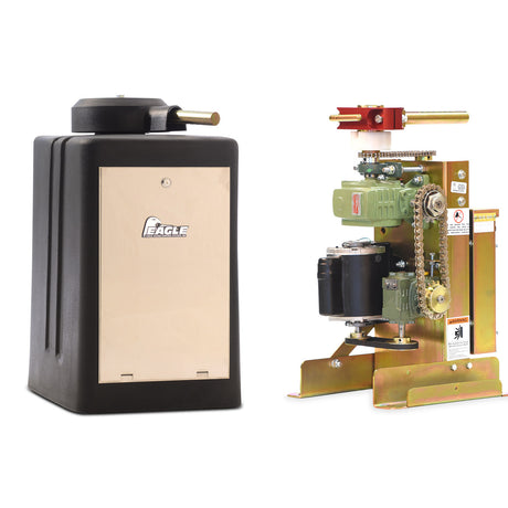 Eagle 100 AC Swing Gate Operator ½ HP, shown with and without a cover