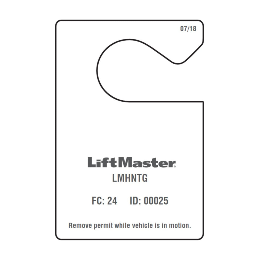 Liftmaster LMHNTG Hang Tags RFID