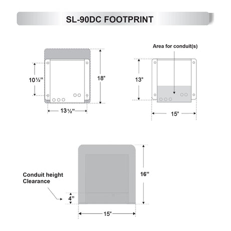 All-O-Matic SL-90 DC Slider With Foot Pedal dimensions