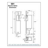 Trine 001 Electric Strike dimensions