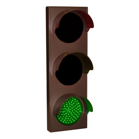 Signal Tech Vertical LED Traffic Light for Lanes Control, showing green light