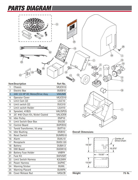 Viking first generation k2 parts list