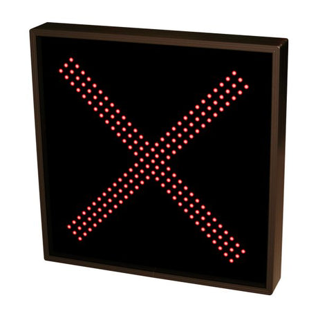 Signal-Tech LED "X" and "Down Arrow" Sign for Lane Control, showing X sign